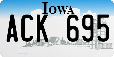 IA license plate ACK695