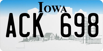 IA license plate ACK698