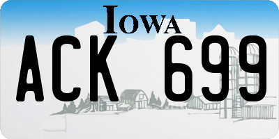IA license plate ACK699