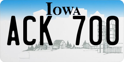 IA license plate ACK700