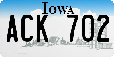 IA license plate ACK702