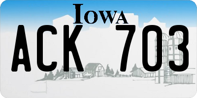 IA license plate ACK703