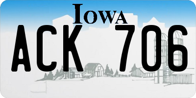 IA license plate ACK706