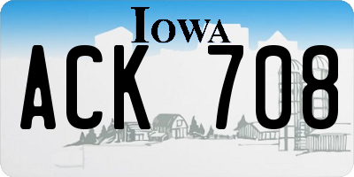 IA license plate ACK708