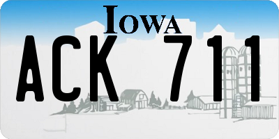 IA license plate ACK711