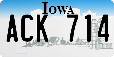 IA license plate ACK714