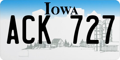 IA license plate ACK727