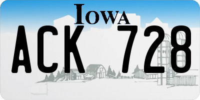 IA license plate ACK728