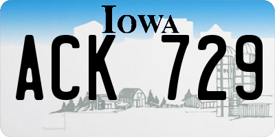 IA license plate ACK729