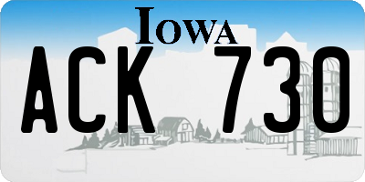 IA license plate ACK730