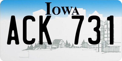 IA license plate ACK731