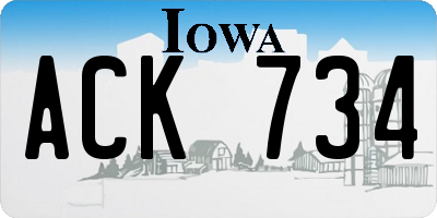 IA license plate ACK734