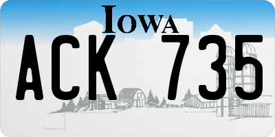 IA license plate ACK735