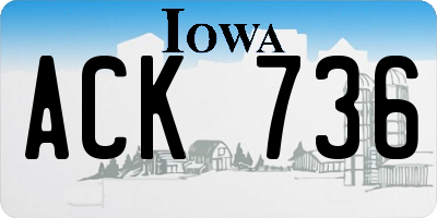 IA license plate ACK736