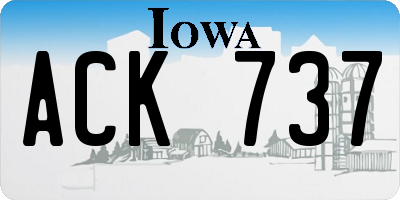 IA license plate ACK737