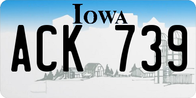 IA license plate ACK739