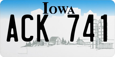 IA license plate ACK741
