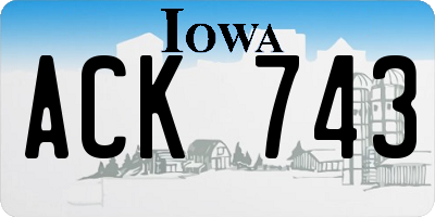 IA license plate ACK743