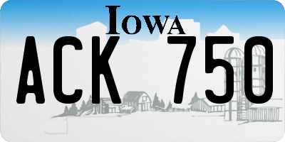 IA license plate ACK750