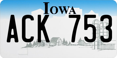 IA license plate ACK753