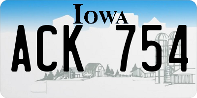 IA license plate ACK754