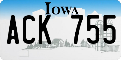 IA license plate ACK755