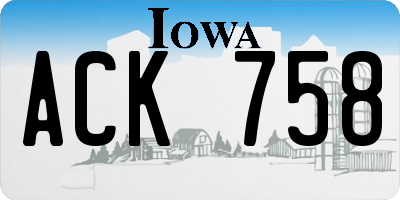 IA license plate ACK758