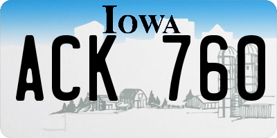 IA license plate ACK760