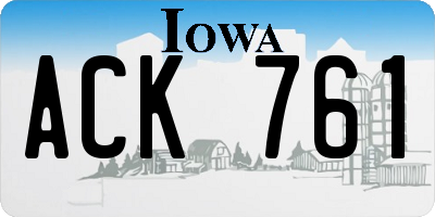 IA license plate ACK761