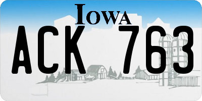 IA license plate ACK763