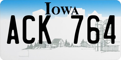 IA license plate ACK764