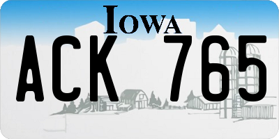 IA license plate ACK765