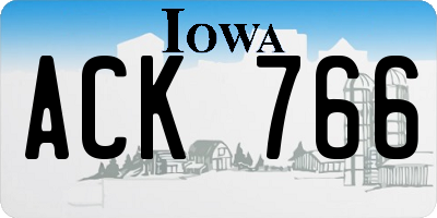 IA license plate ACK766