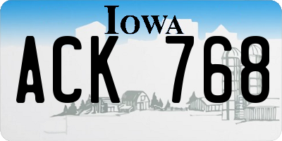 IA license plate ACK768
