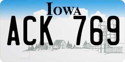 IA license plate ACK769