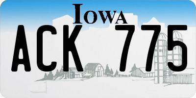 IA license plate ACK775
