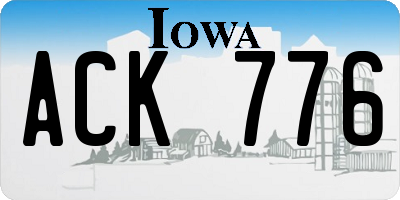 IA license plate ACK776