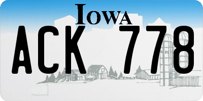 IA license plate ACK778