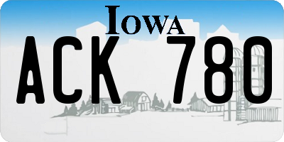 IA license plate ACK780