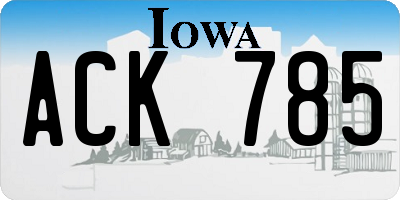 IA license plate ACK785