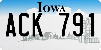 IA license plate ACK791