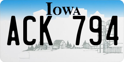 IA license plate ACK794