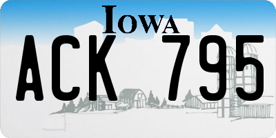 IA license plate ACK795