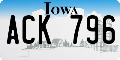 IA license plate ACK796
