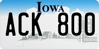 IA license plate ACK800