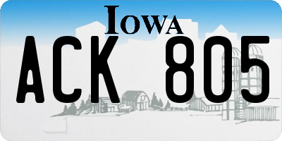 IA license plate ACK805