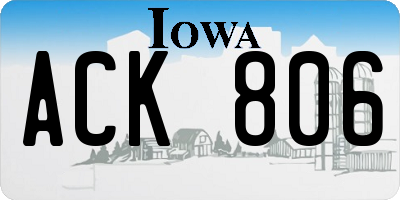 IA license plate ACK806