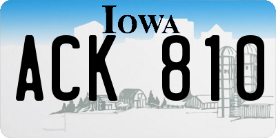 IA license plate ACK810