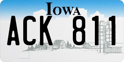 IA license plate ACK811