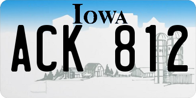 IA license plate ACK812